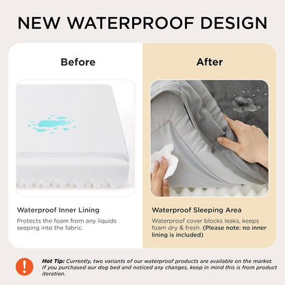 Bedsure Orthopedic Dog Bed Medium Size Dogs - Washable Small Medium Dog Cat Bed Waterproof, Comfort Cats Couch Sofa with Washable Removable Cover, Pets Bed with Nonskid Bottom, Grey, 28"